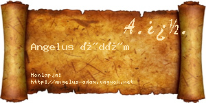 Angelus Ádám névjegykártya