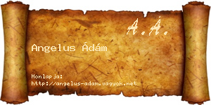 Angelus Ádám névjegykártya